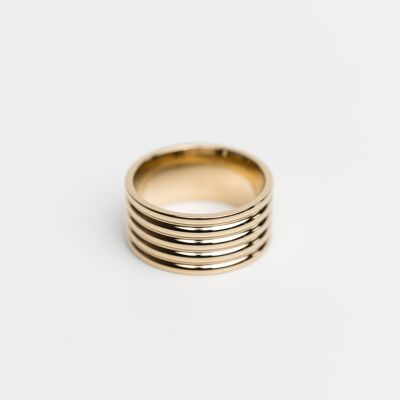 Rº1 - Stainless Steel 14K gold plated ring
