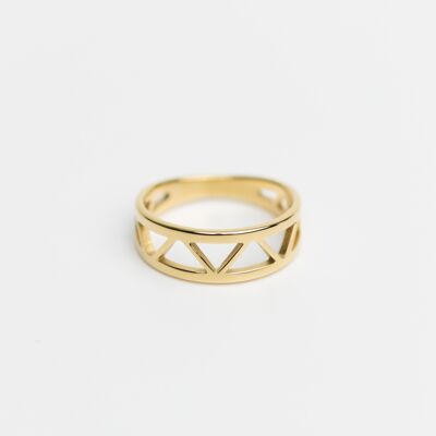 Rº2 - Edelstahl 14K vergoldeter Ring