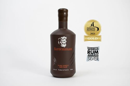 Bærenman Pure Single Dry Rum 43% vol, 700ml