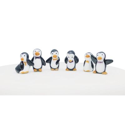 Toppers de pastel de plástico de pingüino
