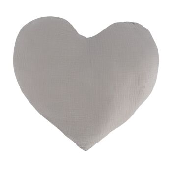 Coussin Cœur Lange gris 1