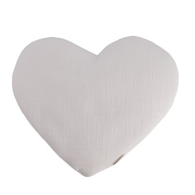 Lange Flat Heart Cushion white