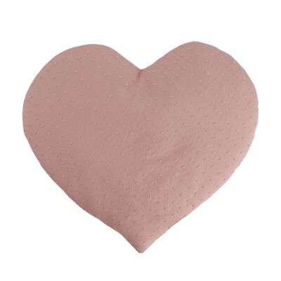 Powdered Plumetis Flat Heart Cushion