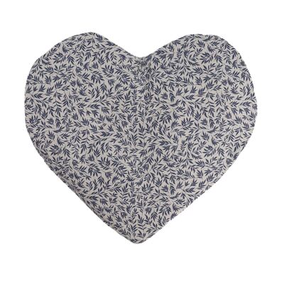 Blue Willow Flat Heart Cushion