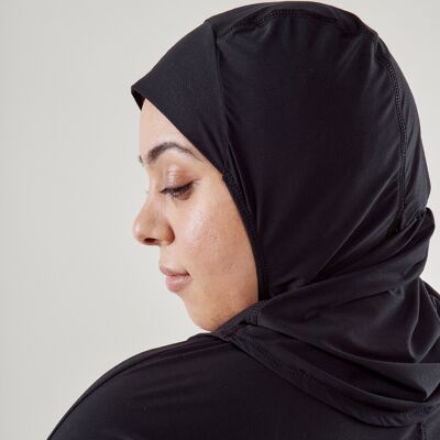 Black Sweat-Proof Sports Hijab