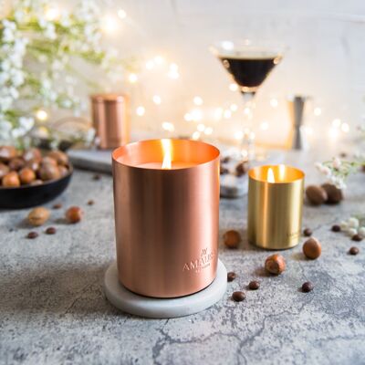 Joyful | Spiced Orange & Cinnamon | Eco Luxury Candle | Rose Gold | Copper
