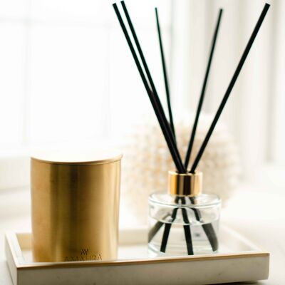 Tranquillity | Frankincense, Patchouli & Warm Amber | Eco Luxury Reed Diffuser - 100ml Gold