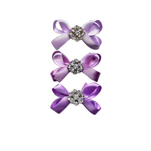 Purple Princess Trio Eco Satin Bow Set