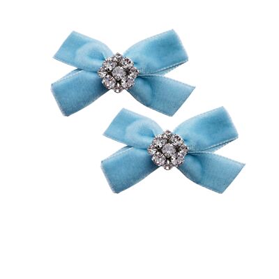 Ice Blue Mini Bow Duo