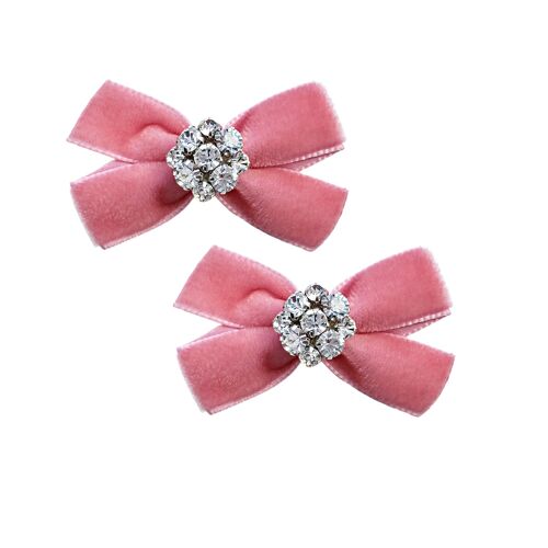 Salmon Pink Mini Bow Duo