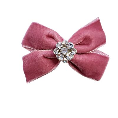 Dusky Pink Velvet Bow