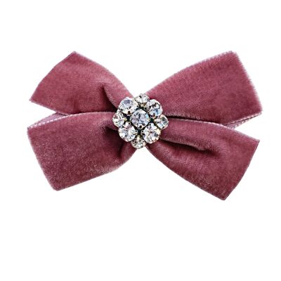 Antique Rose Velvet Bow Clip