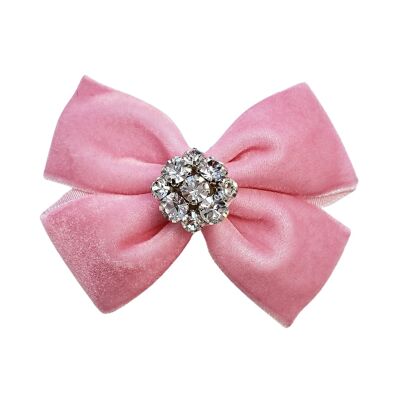 Soft Pink Velvet Bow Clip