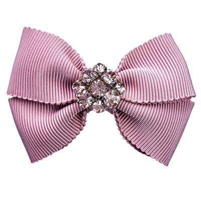 Vintage Blush Rose Grosgrain Bow Clip