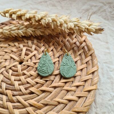 Willow polymer clay earrings, plant earrings, boho earrings, statement earrings