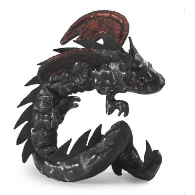 Drachen Armband schwarz / Midnight Dragon Wristlet| Handpuppe 3163