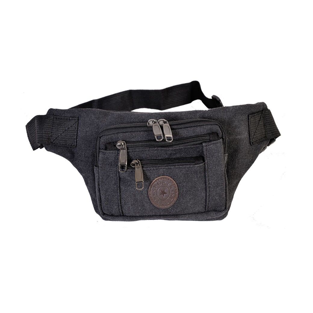 [393-1] BOLSO DE LONA UNISEX NEGRO