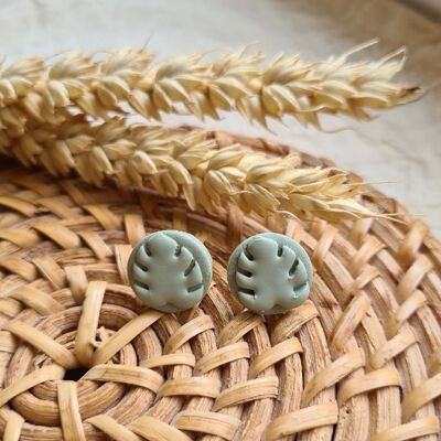 Monstera studs, boho earrings, plant earrings