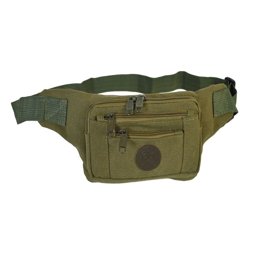 [ 393-2 ] MARSUPIO IN TELA UNISEX VERDE MILITARE