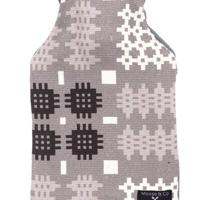 Welsh Tapestry Blanket print Hot Water Bottle grey