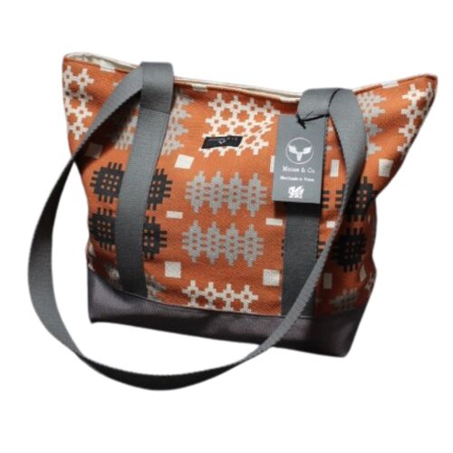 Welsh Tapestry Blanket Print Shoulder Bags copper orange