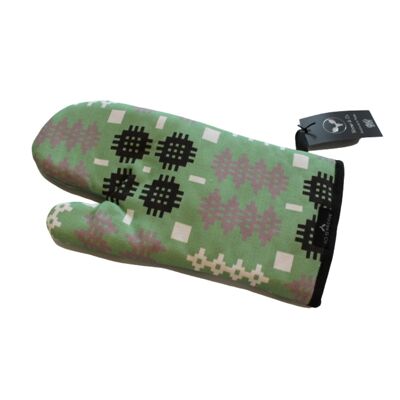 Welsh Tapestry Blanket Print Oven Mitt green