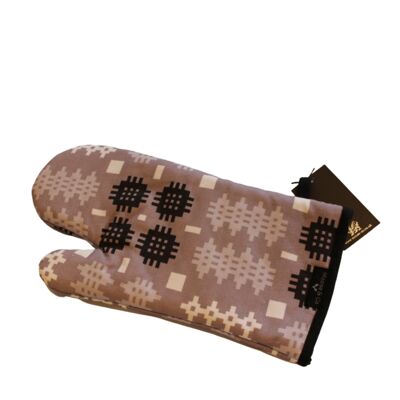 Welsh Tapestry Blanket Print Oven Mitt grey