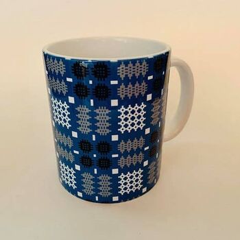 Welsh Tapestry Blanket Mug imprimé bleu 1
