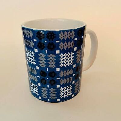 Welsh Tapestry Blanket Mug imprimé bleu