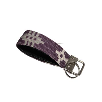 Welsh Tapestry print Key fobs Purple