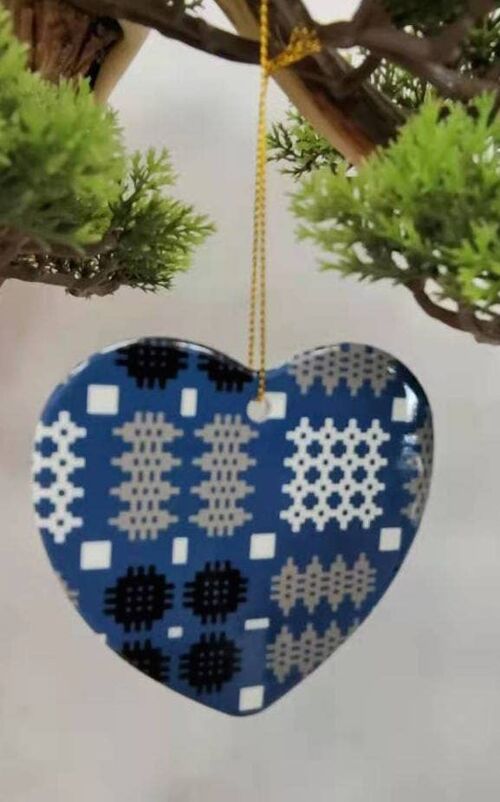 Heart Shaped Baubles Blue