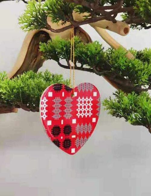Heart Shaped Baubles Red
