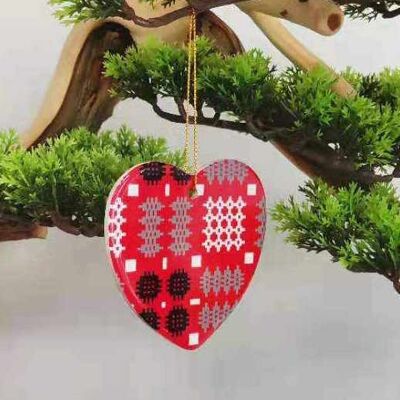 Heart Shaped Baubles Red