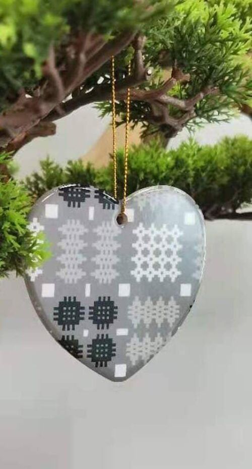 Heart Shaped Baubles Grey