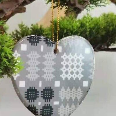 Heart Shaped Baubles Grey