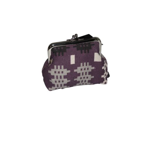 Welsh Tapestry blanket print purse Purple