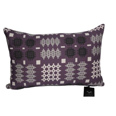 Cuscino rettangolare con stampa arazzo gallese viola