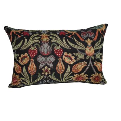 Vintage Style William Morris inspired tapestry Cushions Black
