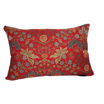 Vintage Style William Morris inspirierte Tapisserie Kissen Rot