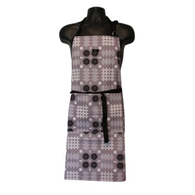 Delantal con estampado de manta Welsh Tapestry Gris