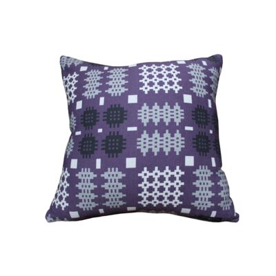 Welsh Tapestry Print Square Cushion Cover Only Purple