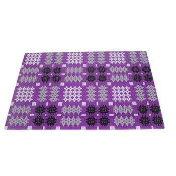 Planche à découper en verre à imprimé tapisserie galloise violet 1