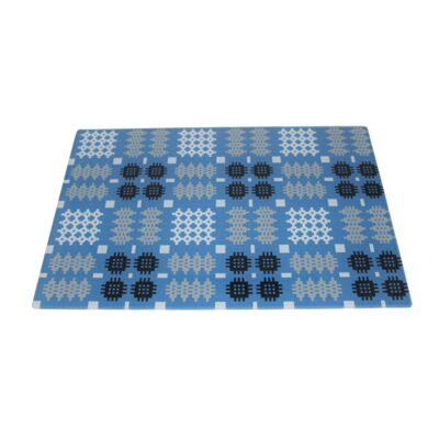 Tablero de cristal para picar con estampado de tapiz galés Azul