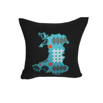 Carte du Pays de Galles Cushion Red map 2