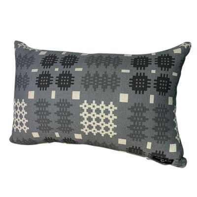 Welsh Tapestry Print Rectangle Cushion (Cover only) Grey
