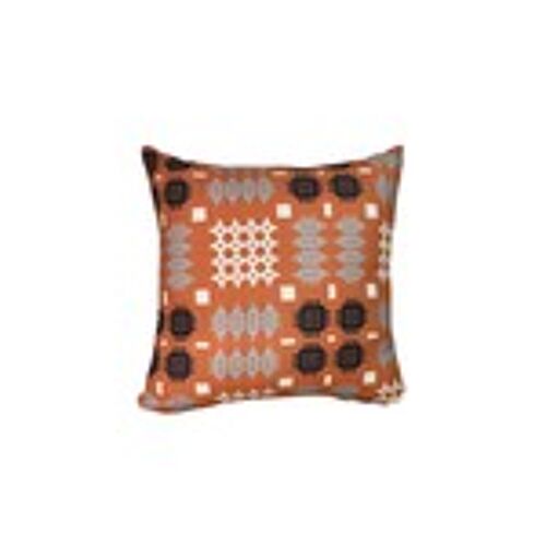 Welsh Tapestry Print Square Cushion Copper