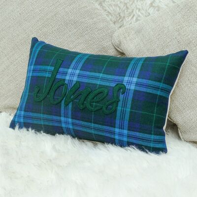 Welsh clan tartan personalised cushions (COVER ONLY) Jones
