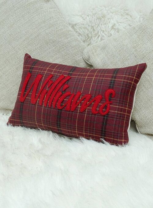 Welsh clan tartan personalised cushions (COVER ONLY) Williams