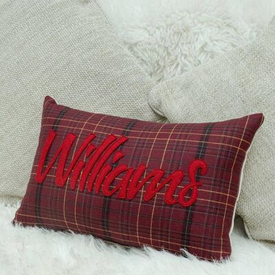 Welsh clan tartan personalised cushions (COVER ONLY) Williams