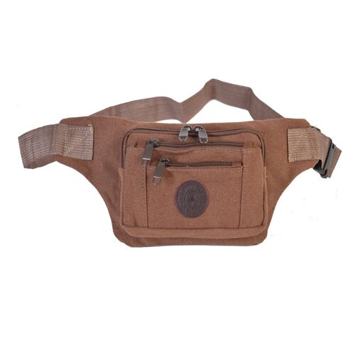 [ 393-3 ] brown unisex canvas waistbag